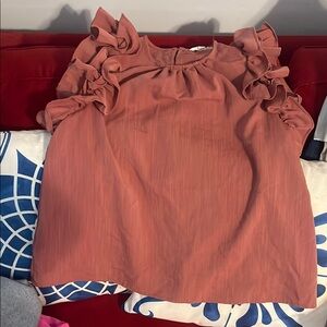 Entro Pink Ruffled Relaxed Blouse